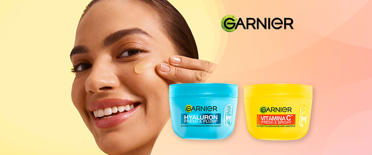 Novità Garnier: creme sorbet all'acido ialuronico e alla vitamina C.