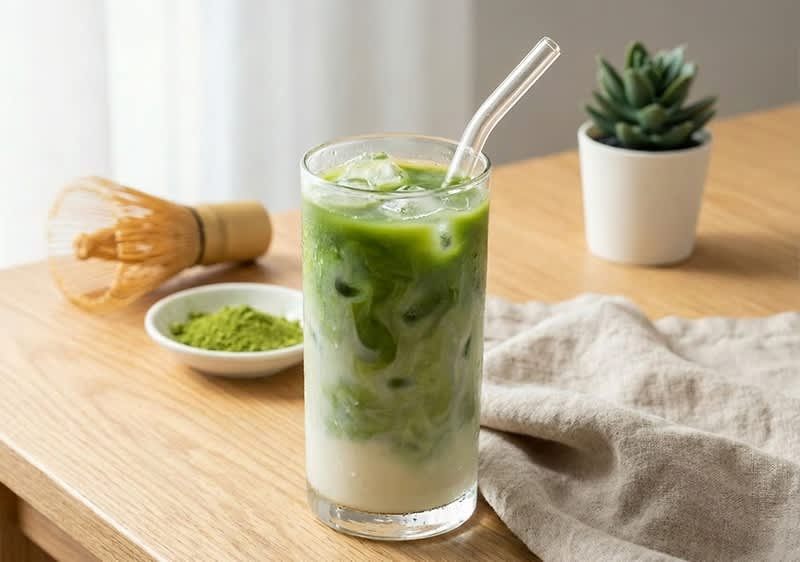 Iced matcha latte.