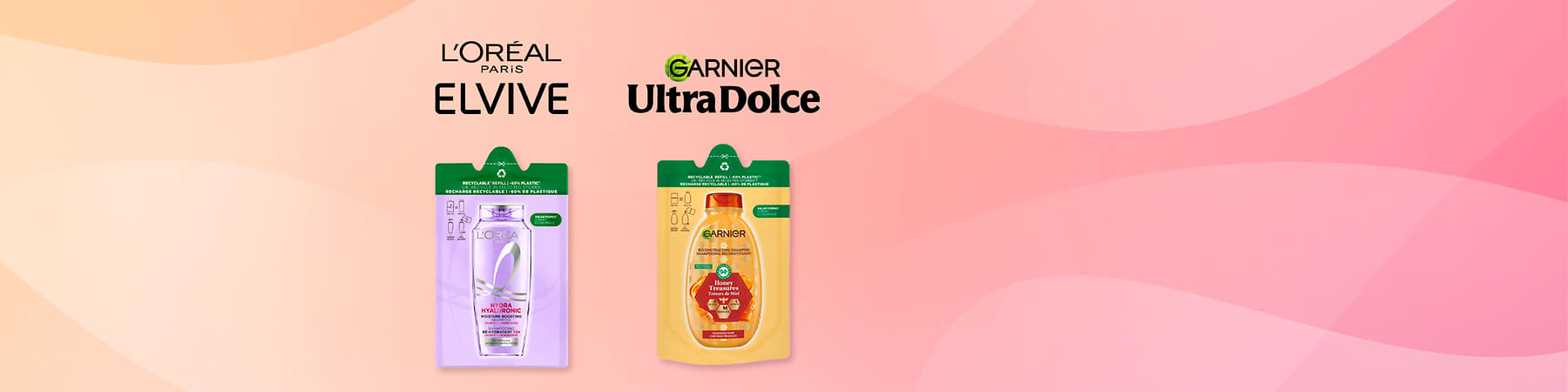 Garnier Ultra Dolce e L’Oréal Paris Elvive eco-ricariche