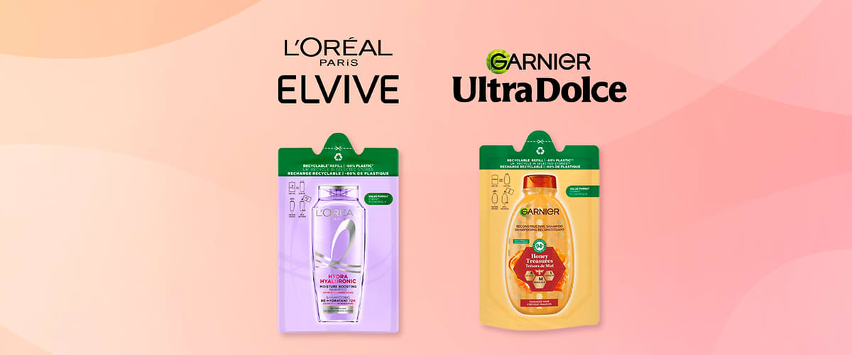 Garnier Ultra Dolce e L’Oréal Paris Elvive eco-ricariche