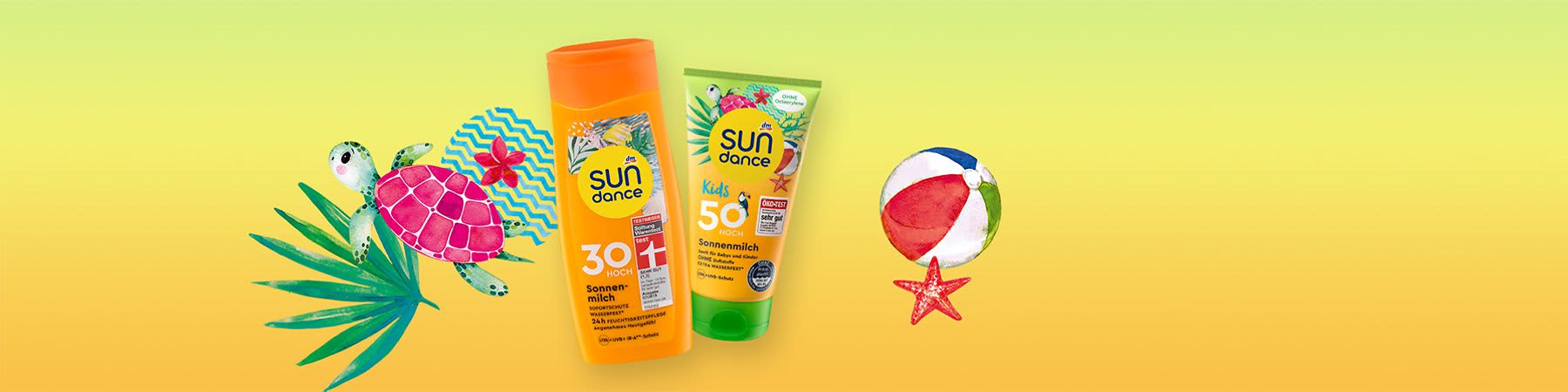 Produkty Sundance na tle palm