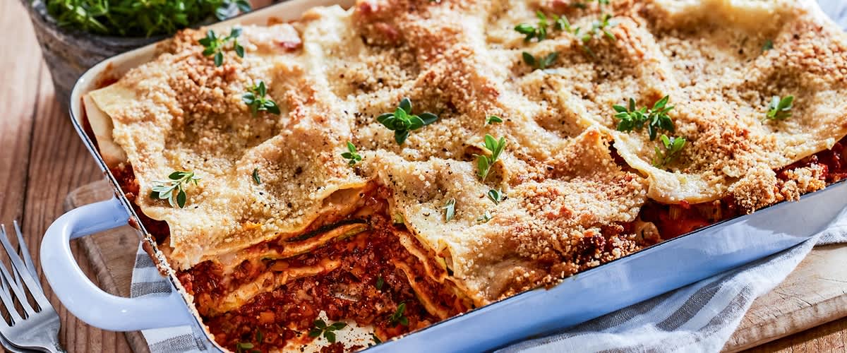 Wegańska  lasagne z marchewką i cukinią