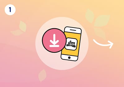 1. Zaloguj się lub załóż konto w aplikacji dm