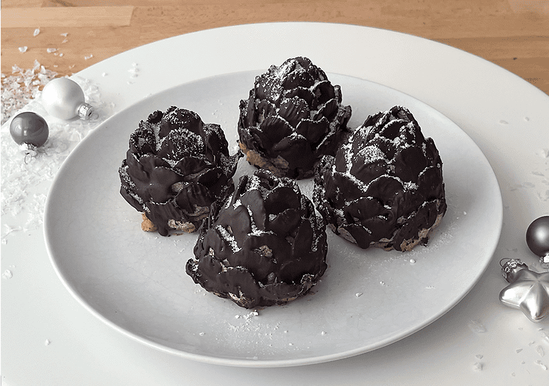 Zimowe czekoladowe szyszki 