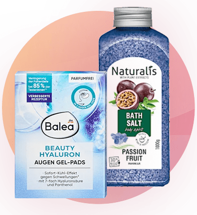 Produse de îngrijire: gel pentru ochi Balea și sare de baie Naturalis cu fructul pasiunii