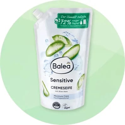 Ambalaj de săpun cremă Balea Sensitive cu Aloe Vera.