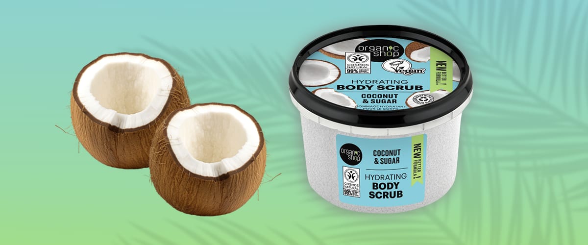 Înscrieți-vă la testarea scrubului cu cocos pentru corp organic shop!