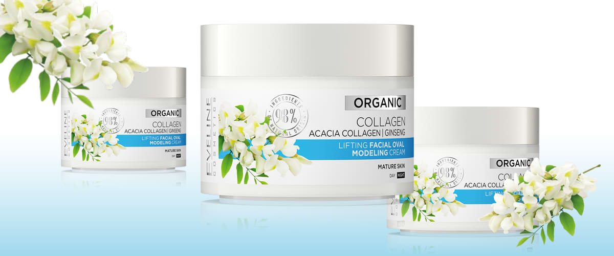 Cremă de față organică cu colagen și ginseng pentru piele matură