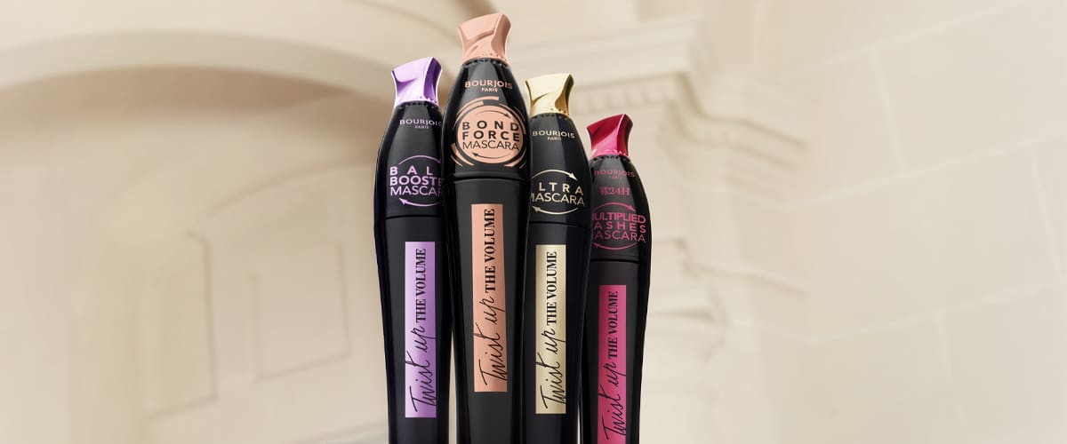 Mascara Bourjois în diverse culori și ambalaje elegante