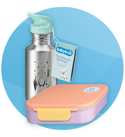 Sticlă de apă din oțel inoxidabil și cutie de prânz colorată pentru copii