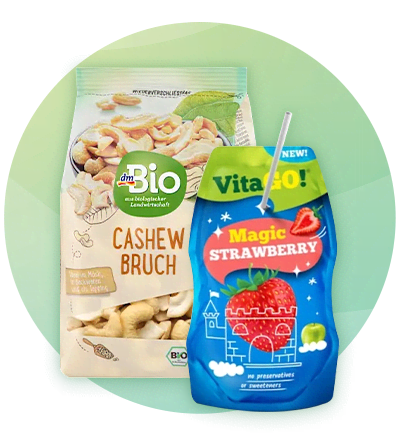 Produse alimentare: pachet de caju și băutură Magic Strawberry