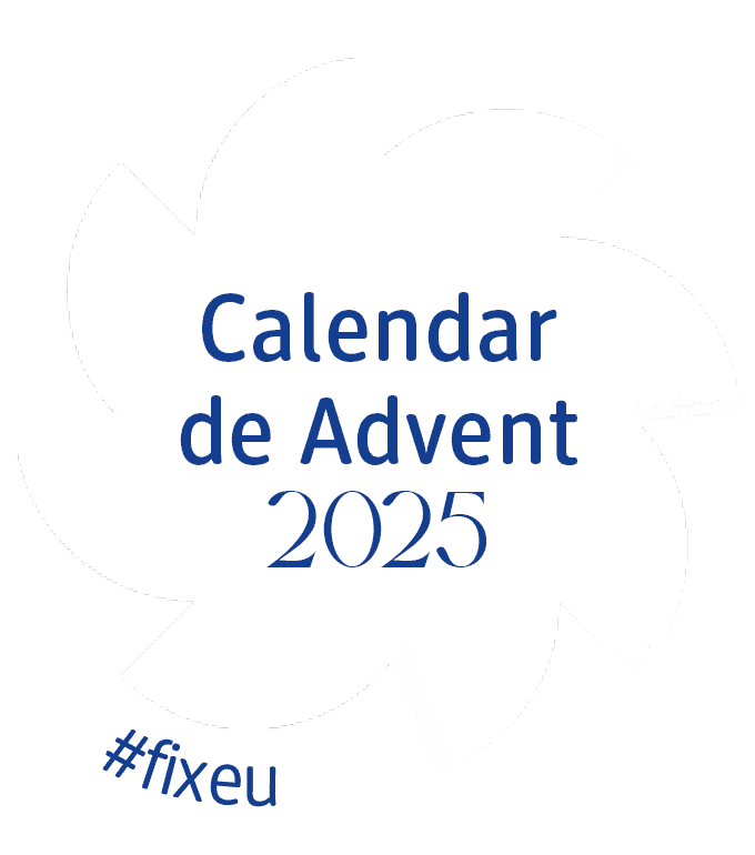 Calendar de Advent 2025 design simplu pe fundal alb