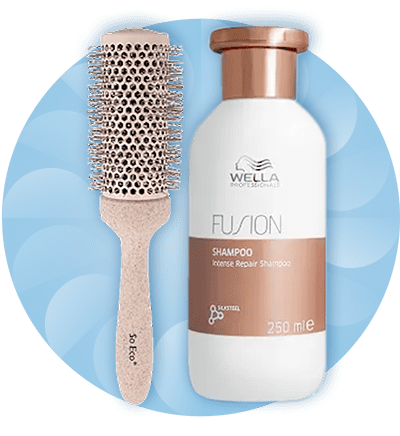 Perie de păr și șampon Wella Fusion pentru reparare intensă