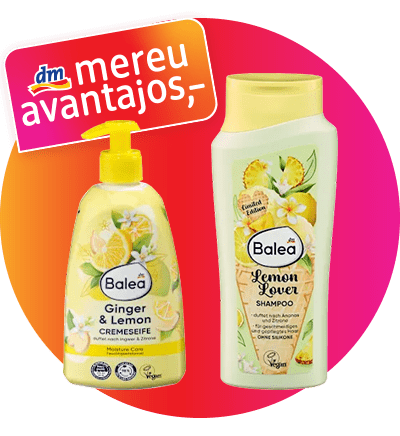 Baleа gel de săpun Ginger & Lemon și șampon Lemon Lover pe fundal colorat