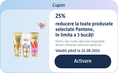 Reducere 25% la produse Pantene afișate lângă detalii ofertă și buton Activare