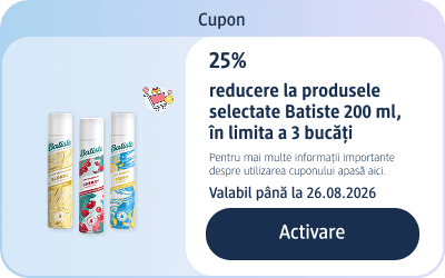Cupon 25% reducere Batiste produse 200 ml până la 26.08.2026 buton Activare
