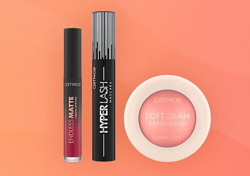 Produse de machiaj Catrice: ruj mat, mascara Hyper Lash, fard de obraz Soft Glam
