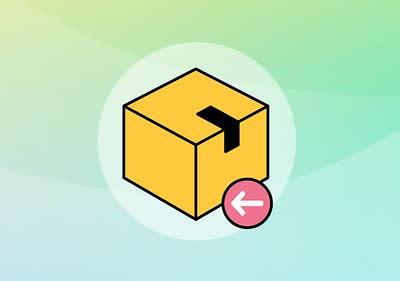 Ilustrație cu o cutie galbenă și o săgeată roz indicând spre ea