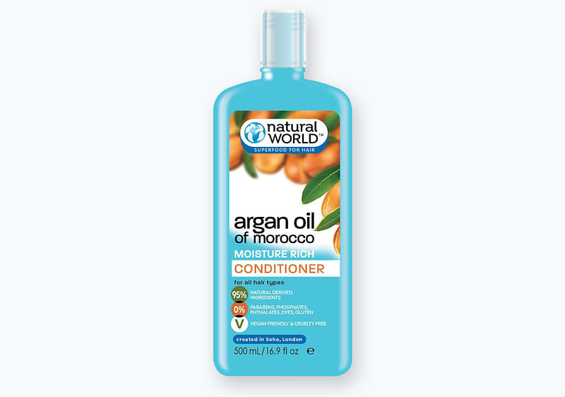 Natural World_Balsam de păr cu ulei de argan marocan 500 ml