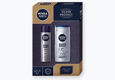 Nivea MEN_Set gel de duș și deodorant spray Silver Protect