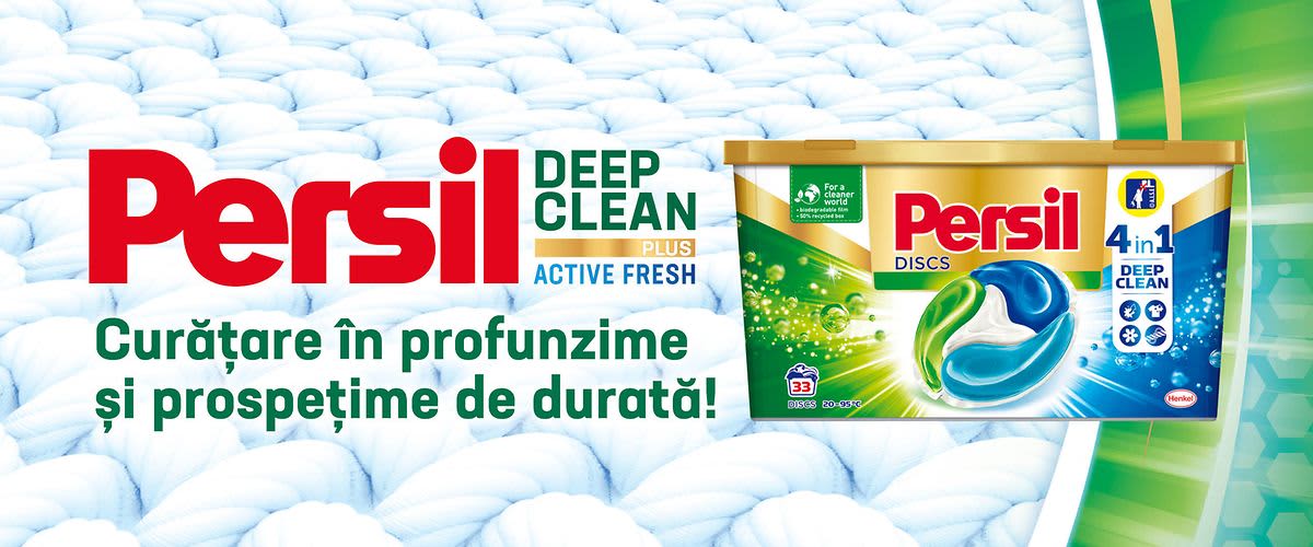 Persil Discs 4în1 îndepărtează în profunzime cele mai dificile pete 