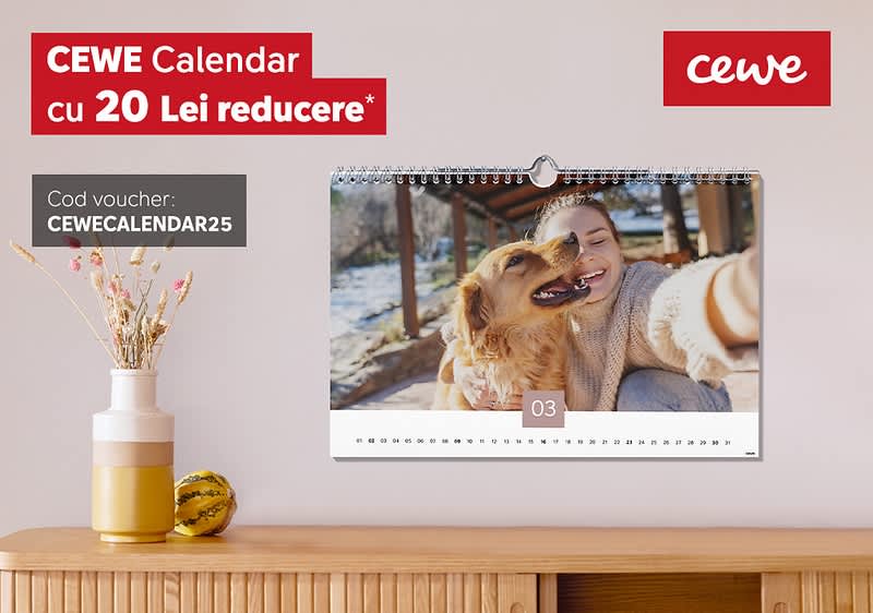 Calendar personalizat cu câine și reducere de 20 lei