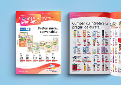 Catalog promoțional DM cu produse și prețuri reduse.
