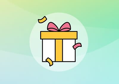 Buntes Geschenk mit Konfetti