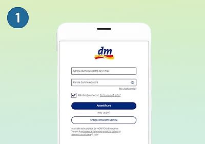 Ecran de autentificare aplicație DM pe telefon