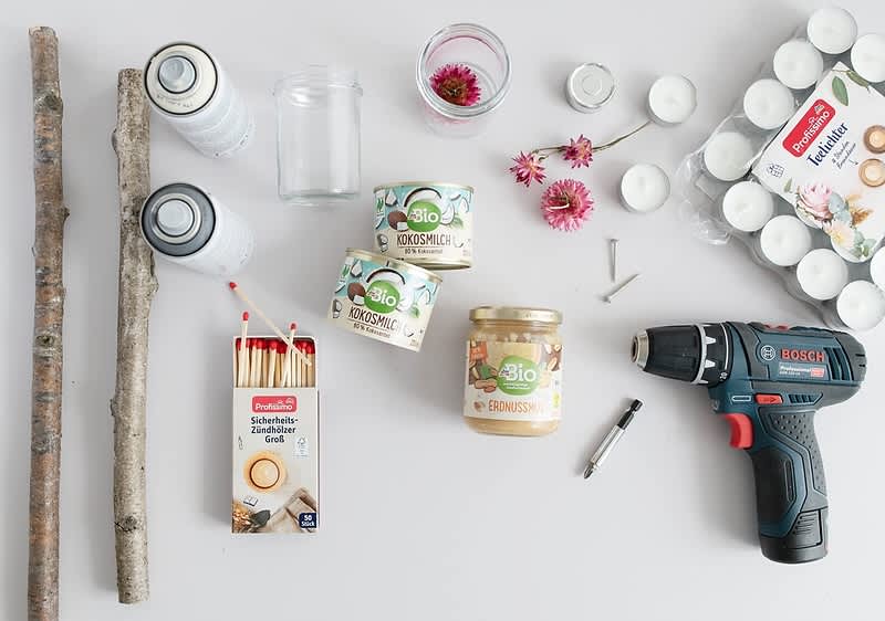 benötigtes Material für DIY-Steckleuchten