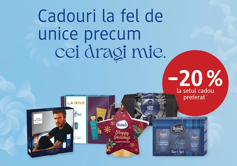 Cadouri seturi cosmetice cu reducere de 20%