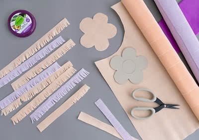 Krepppapier in Streifen