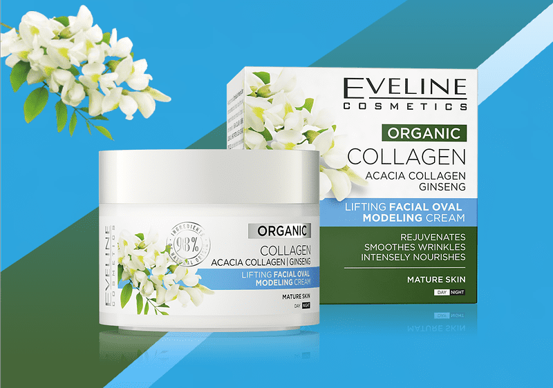 Cremă de față Eveline Cosmetics cu colagen și ginseng pentru piele matură
