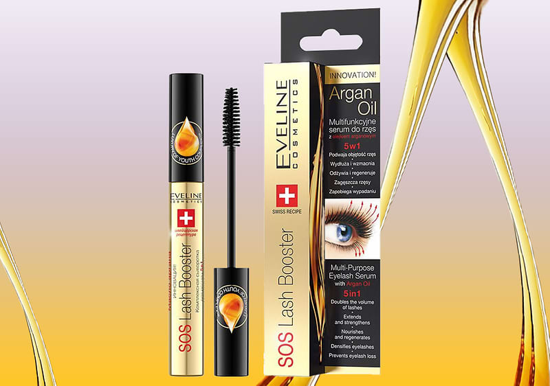 Ser pentru gene Eveline cu ulei de argan și perie aplicatoare