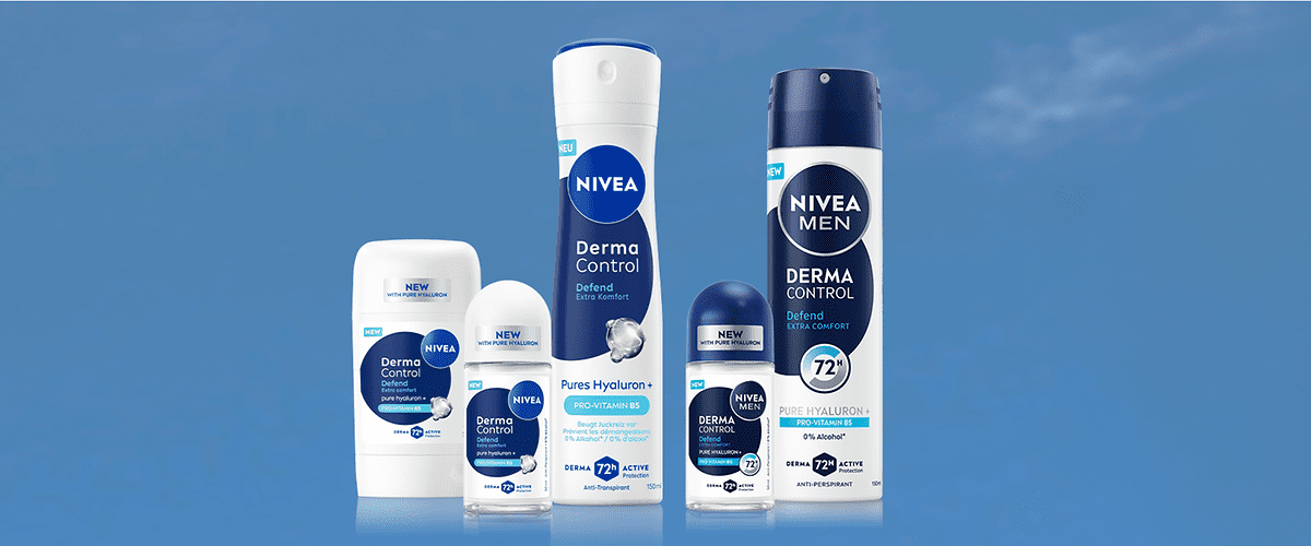 Produse Nivea Derma Control pentru îngrijirea pielii și protecție împotriva transpirației