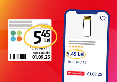 Etichetă de preț 5,45 Lei pe produs și pe telefon
