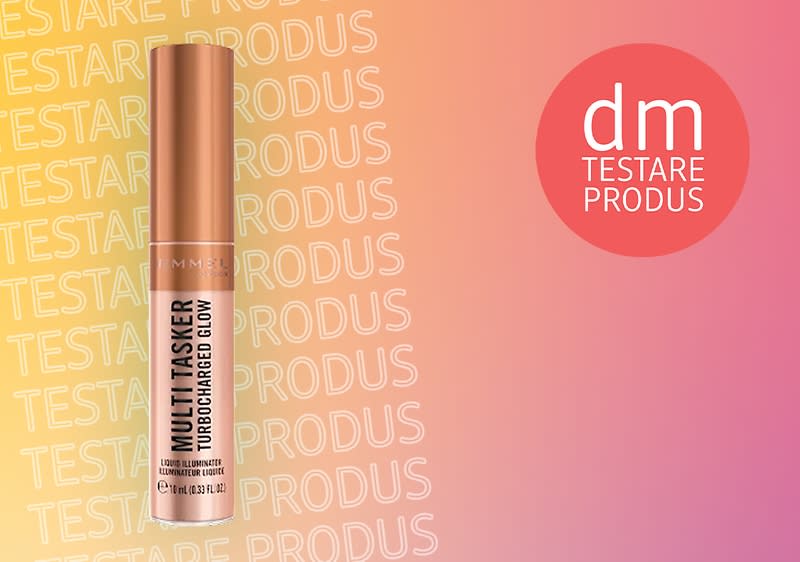 Testare produs machiaj pe fundal colorat