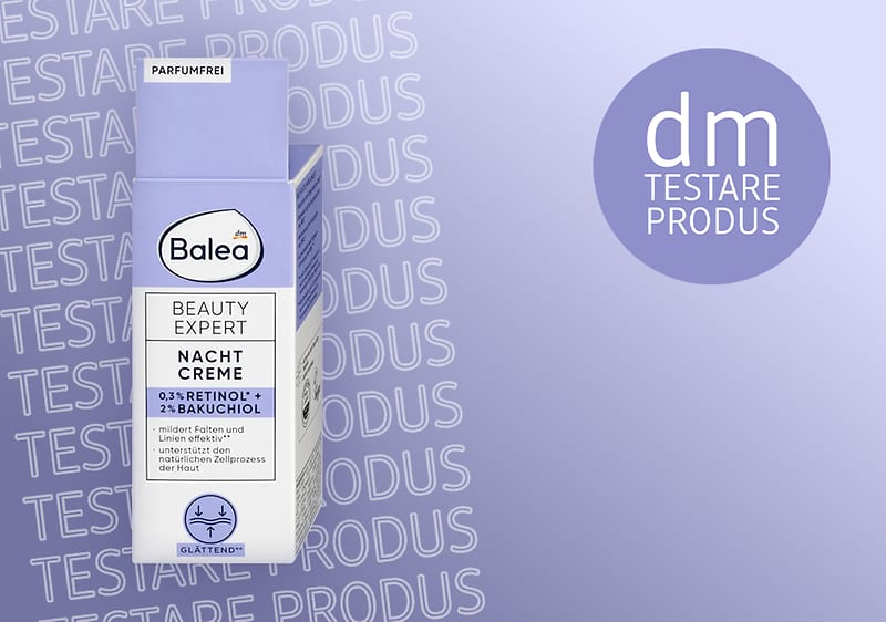 Cutie de cremă de noapte Balea cu retinol și bakuchiol pentru testare produs