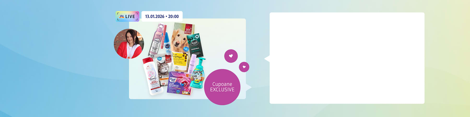 Imagine cu produse pentru îngrijirea animalelor de companie și cupon exclusiv.