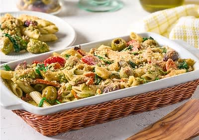 Sufleu vegan de paste cu pesto 