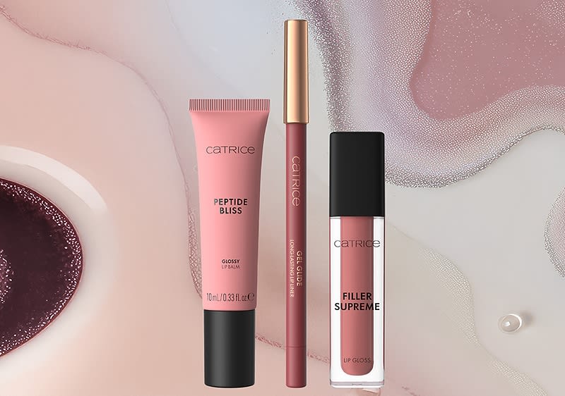 Produse cosmetice Catrice pe fundal artistic