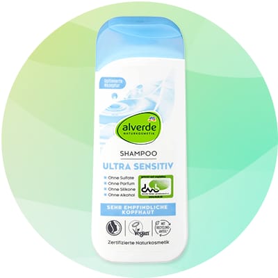 Balenie šampónu Alverde Ultra Sensitiv pre veľmi citlivú pokožku hlavy bez sulfátov a parfumov
