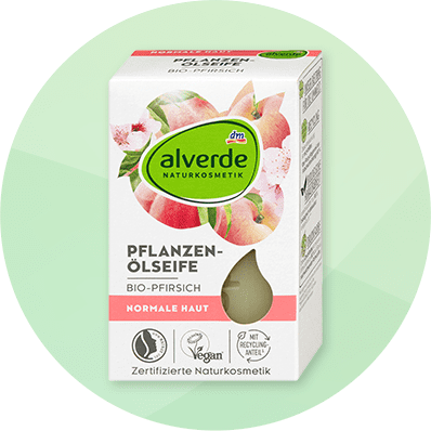 Obal mydla alverde Naturkosmetik s vôňou bio broskyne pre normálnu pokožku.