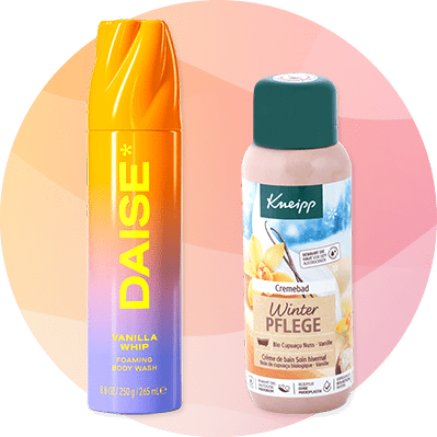 Dva produkty na starostlivosť o telo s vanilkovou vôňou