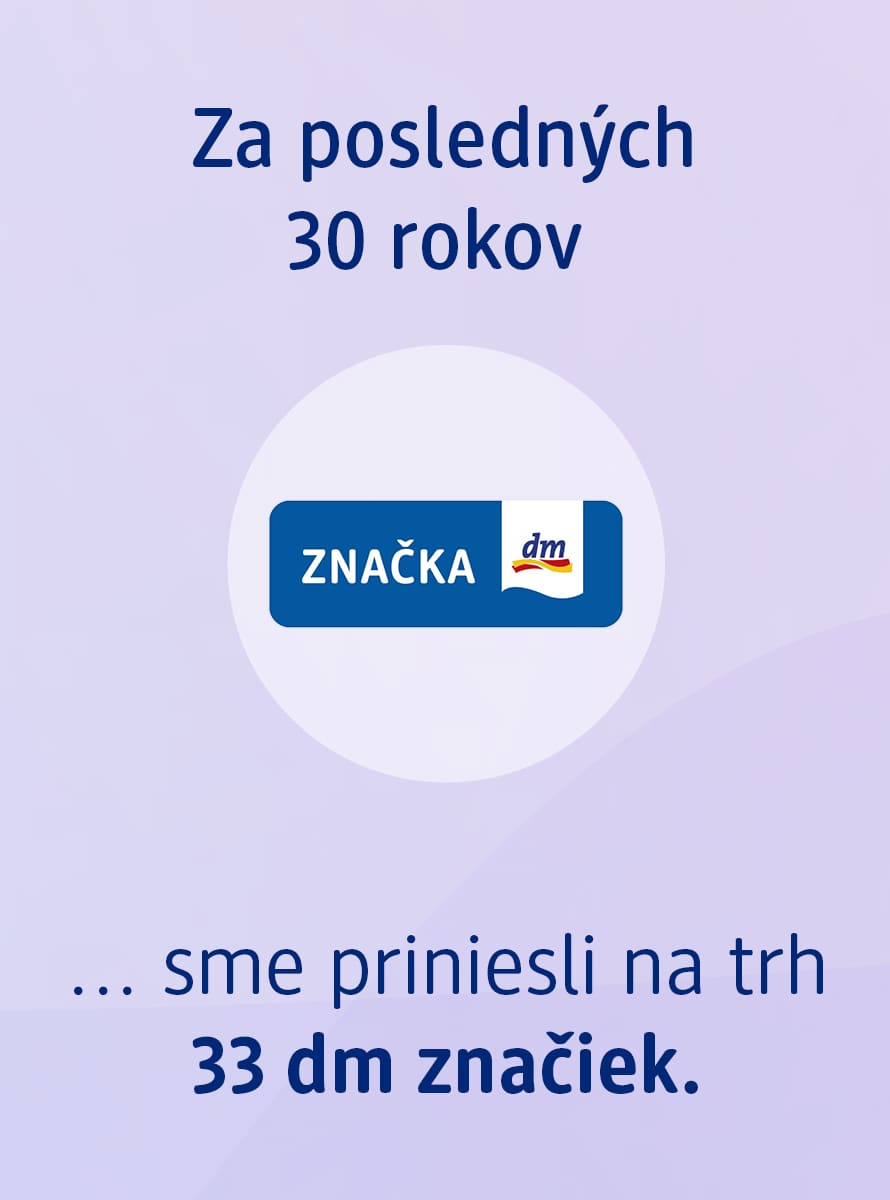 Logo značky dm na modrom pozadí