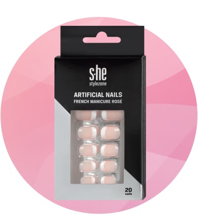 Balenie umelých nechtov v odtieni French Manicure Rosé značky s.he stylezone.