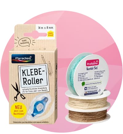 Lepiaci roller a sada šnúr na ručné práce
