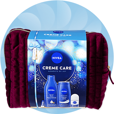 Darčeková sada Nivea Creme Care s kozmetickou taštičkou v bordovej farbe