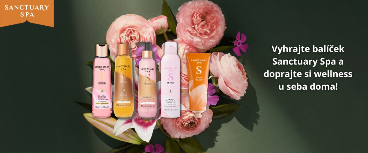 Produkty Sanctuary Spa pred kvetmi s textom o súťaži