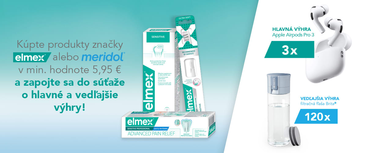 Produkty Elmex a Meridol, súťaž o Apple AirPods a filtračnú fľašu BRITA